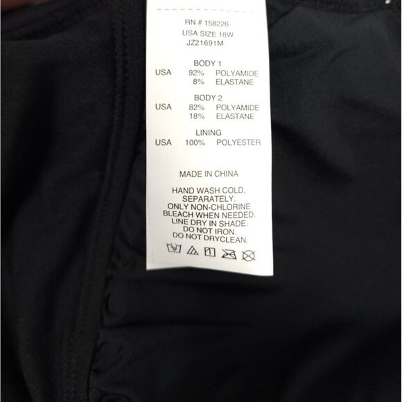 Jantzen Solid Surplice One Piece Swimsuit PLUS Size 18W Slimming Wrap Swim - Picture 10 of 13